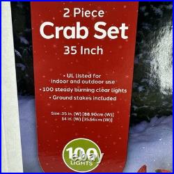 Winter Wonder Lane Holiday Christmas Lighted Crab Set Indoor Outdoor
