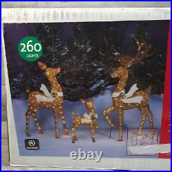 Winter Wonder Lane LED Set Of 3 Glittering Mesh Deer Family Set Holiday Seasonal