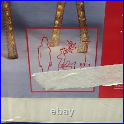 Winter Wonder Lane LED Set Of 3 Glittering Mesh Deer Family Set Holiday Seasonal