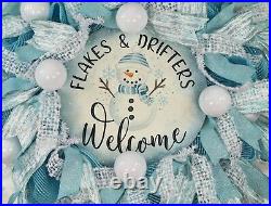 Winter Wreath, Snowman Wreath, Snowball Wreath, Welcome Wreath