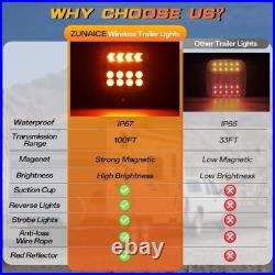 Wireless Trailer Lights, Adjustable Magnetic LED Trailer Lights with Reflectors