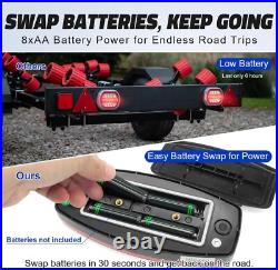 Wireless Trailer Lights Battery Magnetic Tow with Strobe for Trucks RV Boat