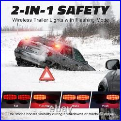 Wireless Trailer Lights Battery Magnetic Tow with Strobe for Trucks RV Boat