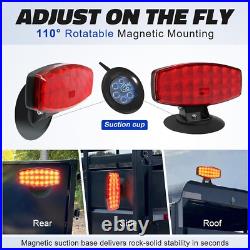 Wireless Trailer Lights Battery Magnetic Tow with Strobe for Trucks RV Boat