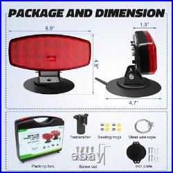 Wireless Trailer Lights Battery Magnetic Tow with Strobe for Trucks RV Boat