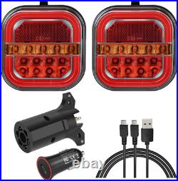 Wireless Trailer Lights Kit LED Waterproof Magnetic Rechargeable for Towing Wireless Trailer Lights Kit LED Waterproof Magnetic Rechargeable for Towing