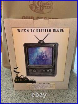 Witch TV Glitter Globe Halloween Decor Cracker Barrel Exclusive 2023 NEW in box