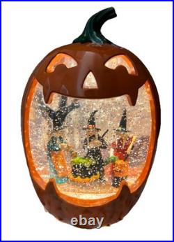 Witches Water Globe Swirling Confetti Lighted LED Halloween Jack o Lantern NEW Witches Water Globe Swirling Confetti Lighted LED Halloween Jack o Lantern NEW