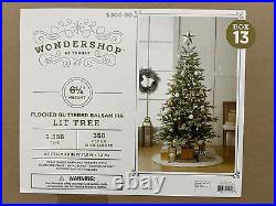 Wondershop 6.5' Pre-Lit Flocked Glittered Balsam Fir Artificial Christmas Tree