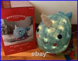 Wondershop Target Lit Tinsel Narwhal Outdoor Christmas Yard Decoration 16 Box