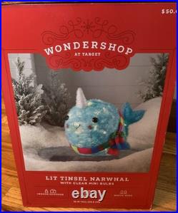 Wondershop Target Lit Tinsel Narwhal Outdoor Christmas Yard Decoration 16 Box