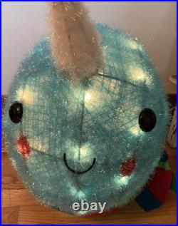 Wondershop Target Lit Tinsel Narwhal Outdoor Christmas Yard Decoration 16 Box