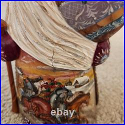 Wooden Carved Santa Saint Nicholas Holiday Christmas Sculpture 10