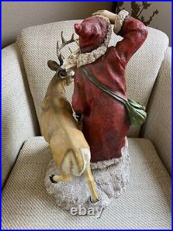 Wow Home Interior Santa Surveys The Forest / Reindeer Figurine 16h #58123