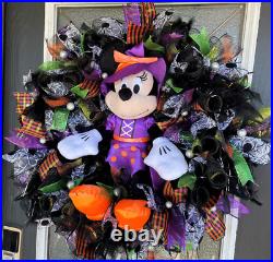XL Minnie Mouse Witch Halloween Front Door Deco Mesh Wreath Decor Decoration