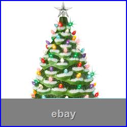 XL Pre-Lit Ceramic Christmas Tree Decoration with LED Light, Timer 24in