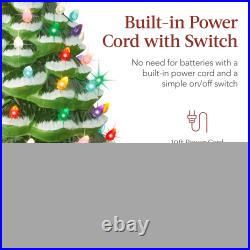 XL Pre-Lit Ceramic Christmas Tree Decoration with LED Light, Timer 24in