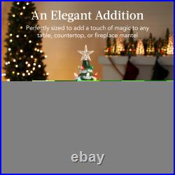 XL Pre-Lit Ceramic Christmas Tree Decoration with LED Light, Timer 24in