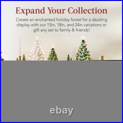 XL Pre-Lit Ceramic Christmas Tree Decoration with LED Light, Timer 24in