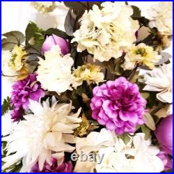 XL Spring Two-Tone Basket Front Door Decor, White and Lilac Front Door Basket