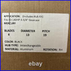 YOUNG PROPS 13x19 Boat Propeller (with Kit) for Mercury Engine 4-Blade 40-140HP RH