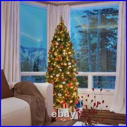 Yaheetech Pre-lit Artificial Christmas Tree Slim Tree Hinged Yaheetech Pre-lit Artificial Christmas Tree Slim Tree Hinged