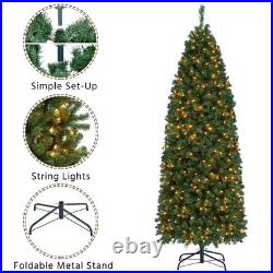 Yaheetech Pre-lit Artificial Christmas Tree Slim Tree Hinged Yaheetech Pre-lit Artificial Christmas Tree Slim Tree Hinged