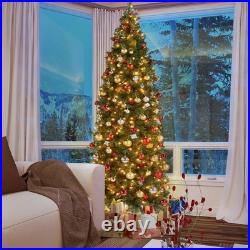 Yaheetech Pre-lit Artificial Christmas Tree Slim Tree Hinged Yaheetech Pre-lit Artificial Christmas Tree Slim Tree Hinged