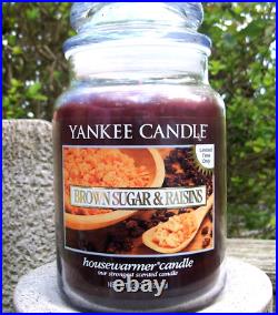 Yankee Candle BROWN SUGAR & RAISINS Large 22 oz. WHITE LABEL RARE NEW