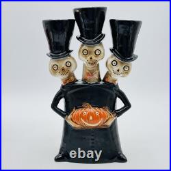 Yankee Candle Boney Bunch Triple Head Skeleton Halloween Votive Candle Holder