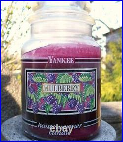 Yankee Candle Retired Black Band MULBERRY Large 22 oz ILLUSTRATIVE LABELRARE