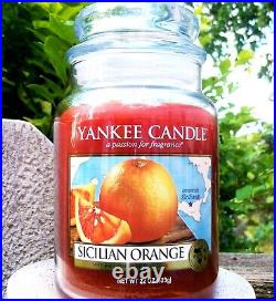 Yankee Candle Retired World Journeys SICILIAN ORANGELarge 22 oz RARE NEW