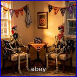 Yescom 2Pcs Life Size Skeleton & Fall Dog Bandana 5.6Ft for Halloween Decoration