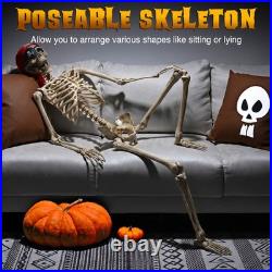 Yescom 2Pcs Life Size Skeleton & Fall Dog Bandana 5.6Ft for Halloween Decoration