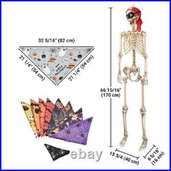 Yescom 2Pcs Life Size Skeleton & Fall Dog Bandana 5.6Ft for Halloween Decoration