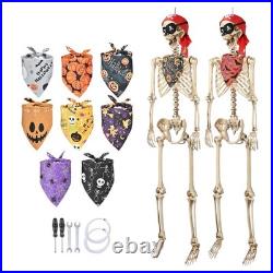 Yescom 2Pcs Life Size Skeleton & Fall Dog Bandana 5.6Ft for Halloween Decoration