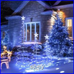 Yescom 3Pack LED Christmas Spiral Light 3/4/6FT Festival Decoration Yard White