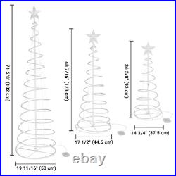 Yescom 3Pack LED Christmas Spiral Light 3/4/6FT Festival Decoration Yard White