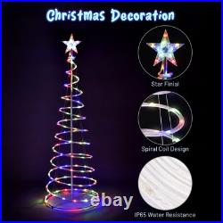 Yescom 5Ft LED Spiral Tree Light USB Powered YardChristmas Multi-color 2Pack