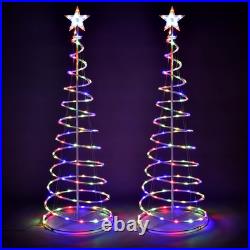 Yescom 5Ft LED Spiral Tree Light USB Powered YardChristmas Multi-color 2Pack