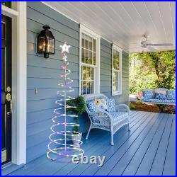 Yescom 5Ft LED Spiral Tree Light USB Powered YardChristmas Multi-color 2Pack