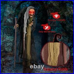 Yescom Animated Halloween Witch Crutch 5FT Sound Activated Party Yard Décor 2024 Yescom Animated Halloween Witch Crutch 5FT Sound Activated Party Yard Décor 2024