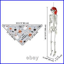 Yescom Life Size Skeleton & Fall Dog Bandana 5.4Ft for Halloween Decoration 2024 Yescom Life Size Skeleton & Fall Dog Bandana 5.4Ft for Halloween Decoration 2024