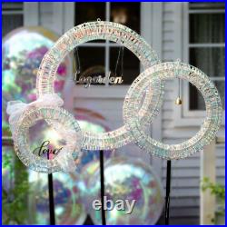 Yescom Pre Lit 1700 LED Lighted Christmas Wreath Decoration with Stand 3 Piece