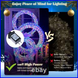 Yescom Pre Lit 1700 LED Lighted Christmas Wreath Decoration with Stand 3 Piece