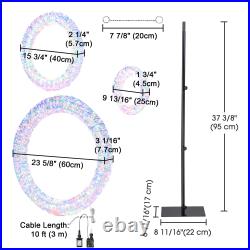 Yescom Pre Lit 1700 LED Lighted Christmas Wreath Decoration with Stand 3 Piece