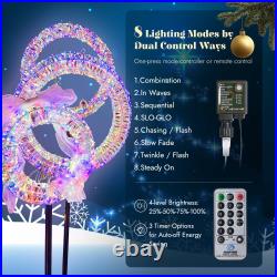 Yescom Pre Lit 1700 LED Lighted Christmas Wreath Decoration with Stand 3 Piece
