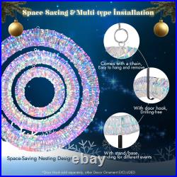 Yescom Pre Lit 1700 LED Lighted Christmas Wreath Decoration with Stand 3 Piece