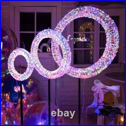 Yescom Pre Lit 1700 LED Lighted Christmas Wreath Decoration with Stand 3 Piece