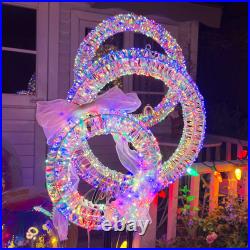 Yescom Pre Lit 1700 LED Lighted Christmas Wreath Decoration with Stand 3 Piece
